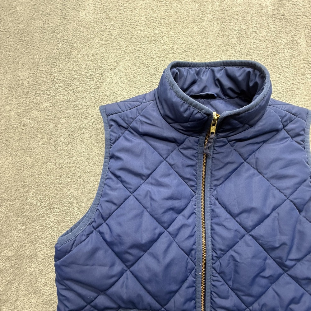 J.Crew Vest Womens Small Blue Quilted‎ Puffer Full Zip Pockets Fall Winter - Picture 6 of 15